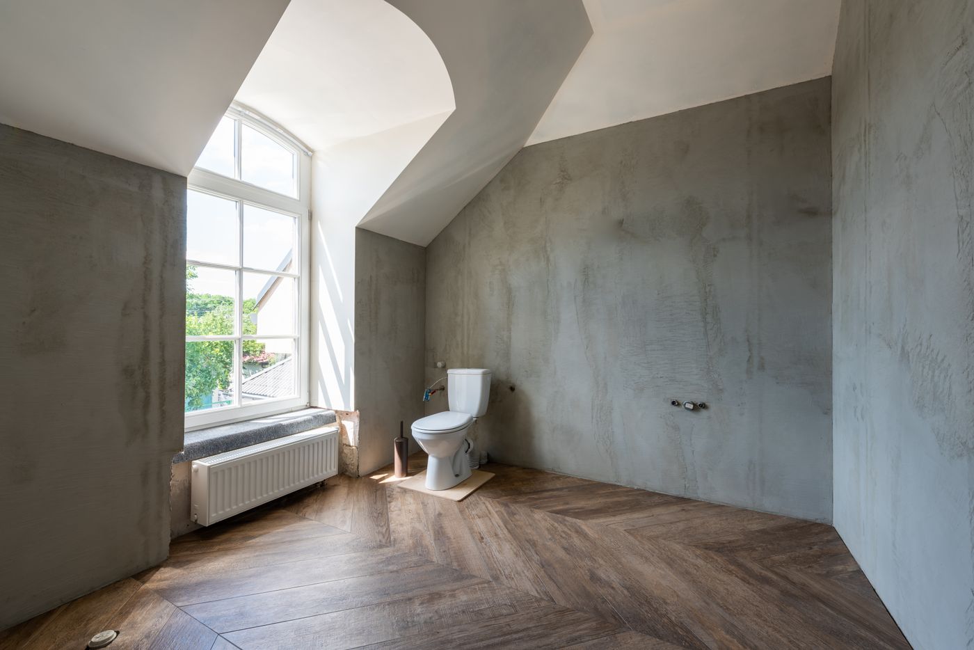 Béton ciré dans une salle de bain